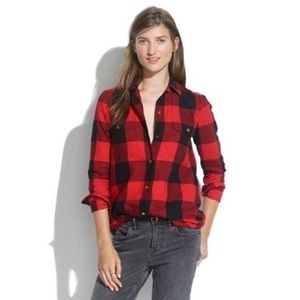 Madewell Flannel Shirt in red/black Buffalo check (S)
